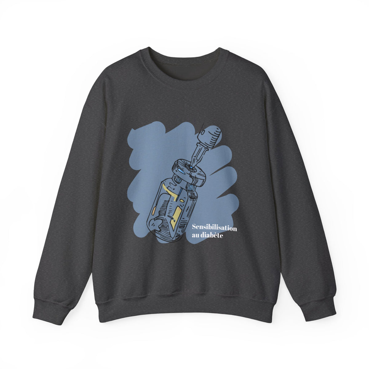 Insulin Vial Diabetes Awareness (French) Sweatshirt The Diabuddies Store Sweatshirts $32.95