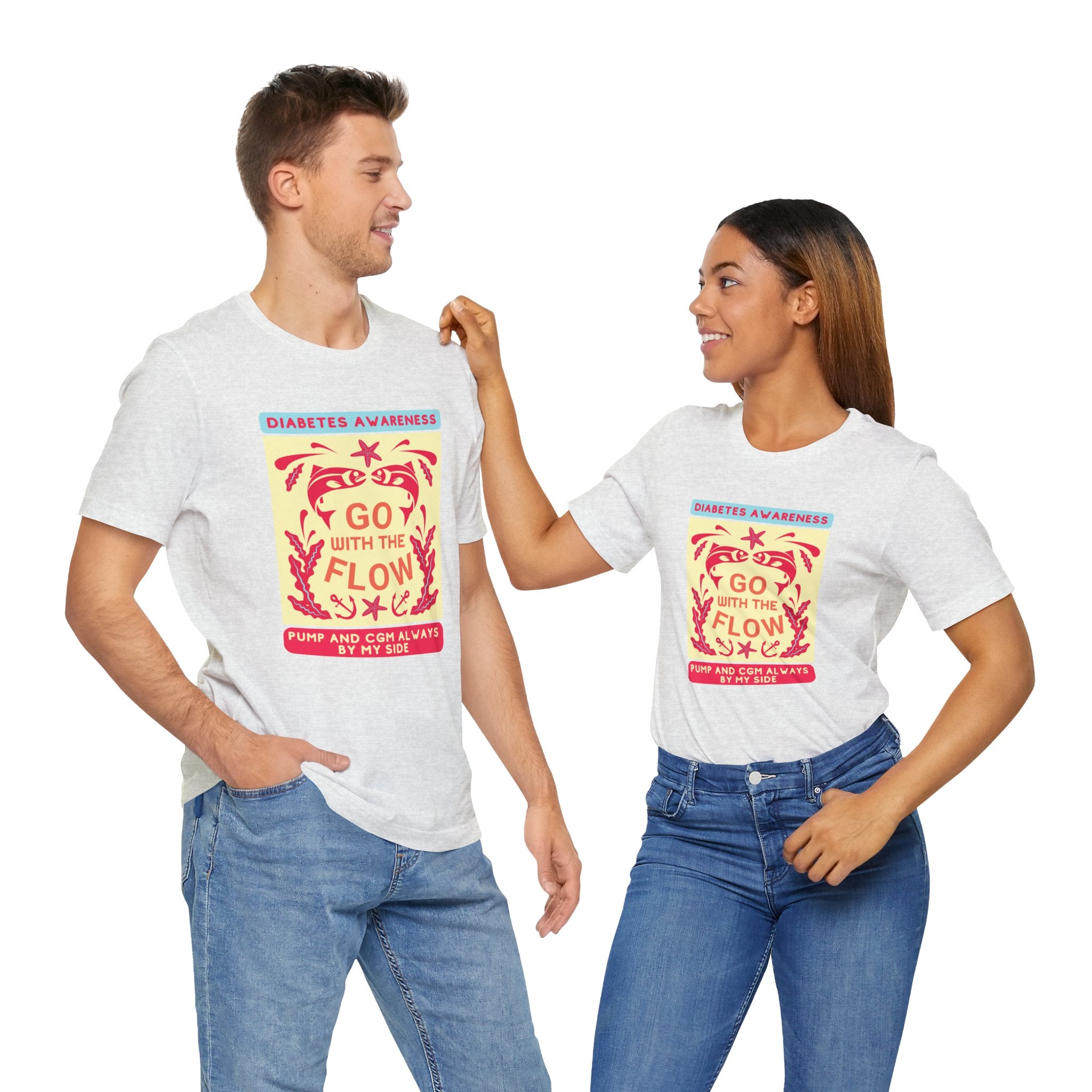 The Diabuddies Store Go with the Flow (Diabetes) - Unisex Tee Go with the Flow (Diabetes) - Unisex Tee: Engineered for those who live with a pump and CGM, this tank ensures your devices are always within reach and comfortably secure, letting you move free
