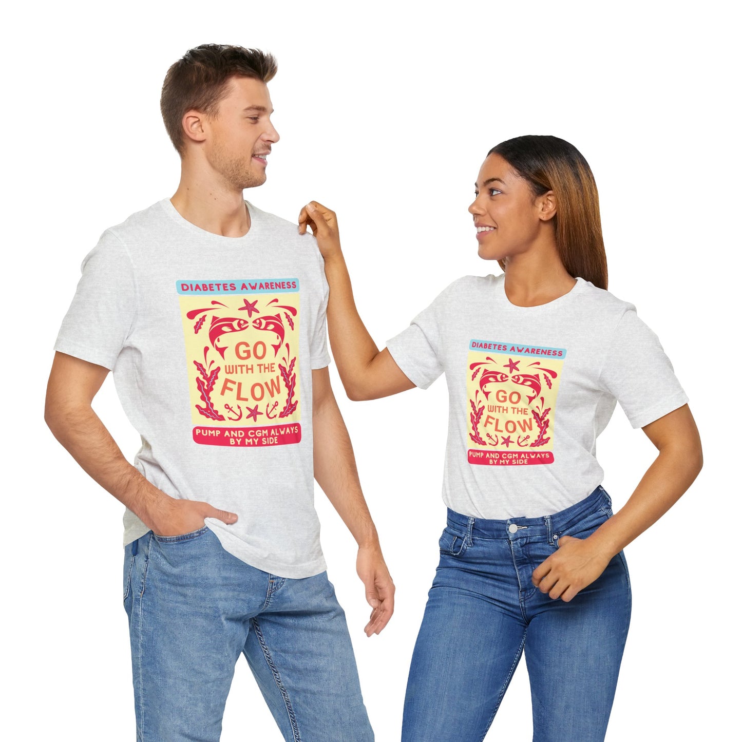The Diabuddies Store Go with the Flow (Diabetes) - Unisex Tee Go with the Flow (Diabetes) - Unisex Tee: Engineered for those who live with a pump and CGM, this tank ensures your devices are always within reach and comfortably secure, letting you move free