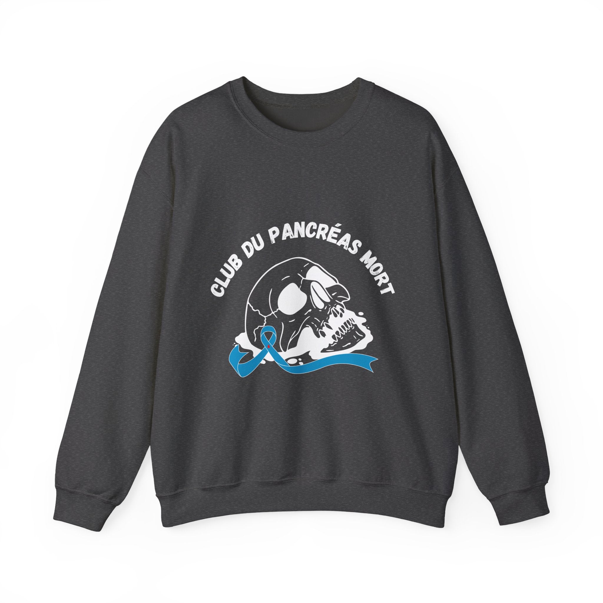Skull & Blue Ribbon, Dead Pancreas Club (French) Sweatshirt The Diabuddies Store Sweatshirts $35.70