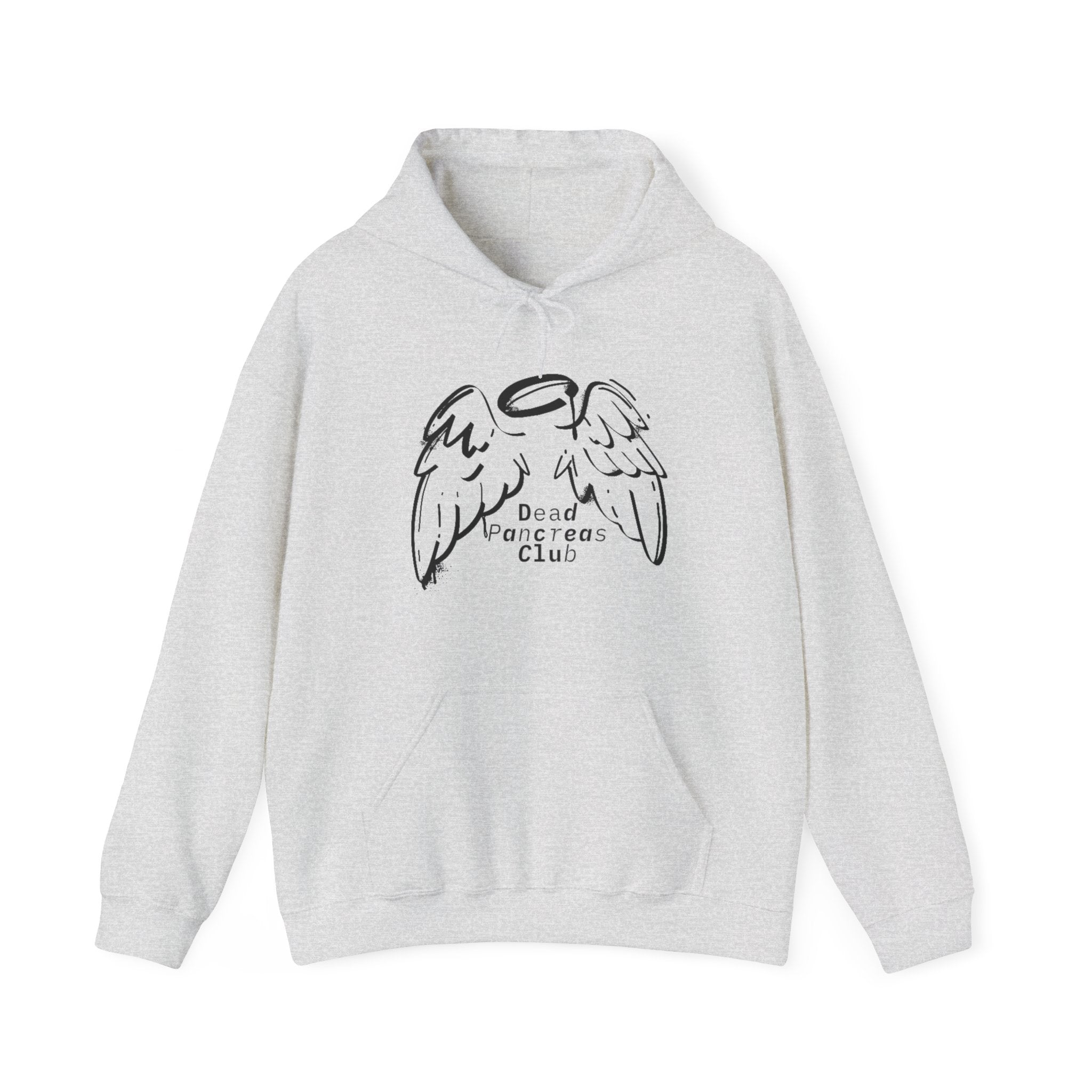 The Diabuddies Store Dead Pancreas Club (Angel Wings) - Unisex Hoodie Dead Pancreas Club (Angel Wings) - Unisex Hoodie: Join the club and wrap yourself in cozy defiance! This warm and uniquely designed hoodie offers a raw, honest, and darkly humorous take