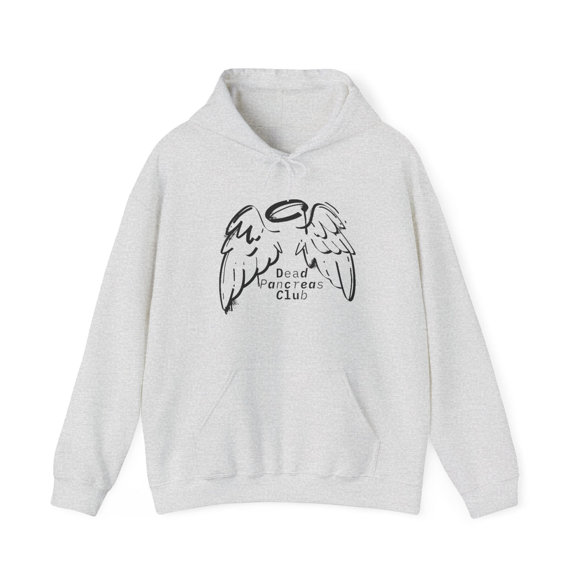 The Diabuddies Store Dead Pancreas Club (Angel Wings) - Unisex Hoodie Dead Pancreas Club (Angel Wings) - Unisex Hoodie: Join the club and wrap yourself in cozy defiance! This warm and uniquely designed hoodie offers a raw, honest, and darkly humorous take