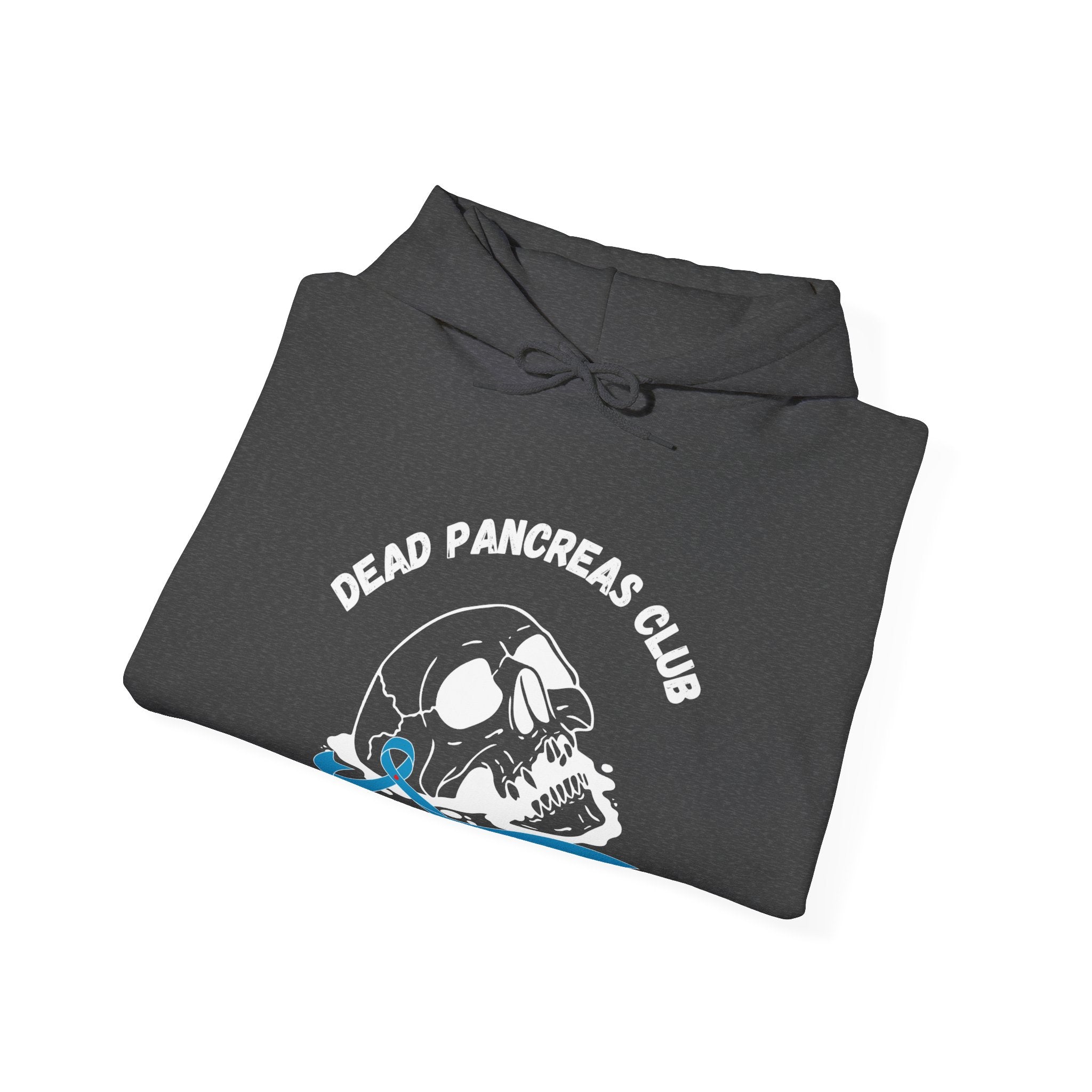 The Diabuddies Store Skull & Blue Ribbon, Dead Pancreas Club - Unisex Hoodie Skull & Blue Ribbon, Dead Pancreas Club - Unisex Hoodie: Show strength & support! Unique design for bold diabetes awareness. Hoodie Hoodies $32.41