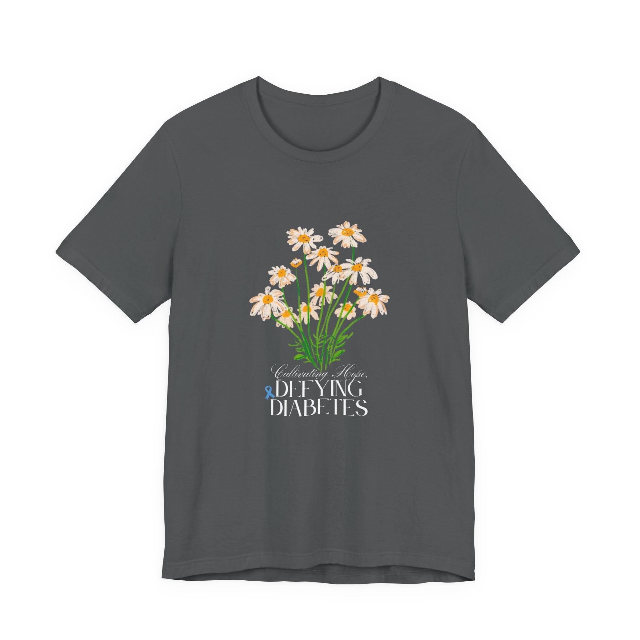 The Diabuddies Store Cultivating Hope, Defying Diabetes - Unisex Tee Cultivating Hope, Defying Diabetes - Unisex Tee: Wear your message of strength! Our "Cultivating Hope, Defying Diabetes" Unisex Tee is more than just a comfortable shirt; it's a powerful