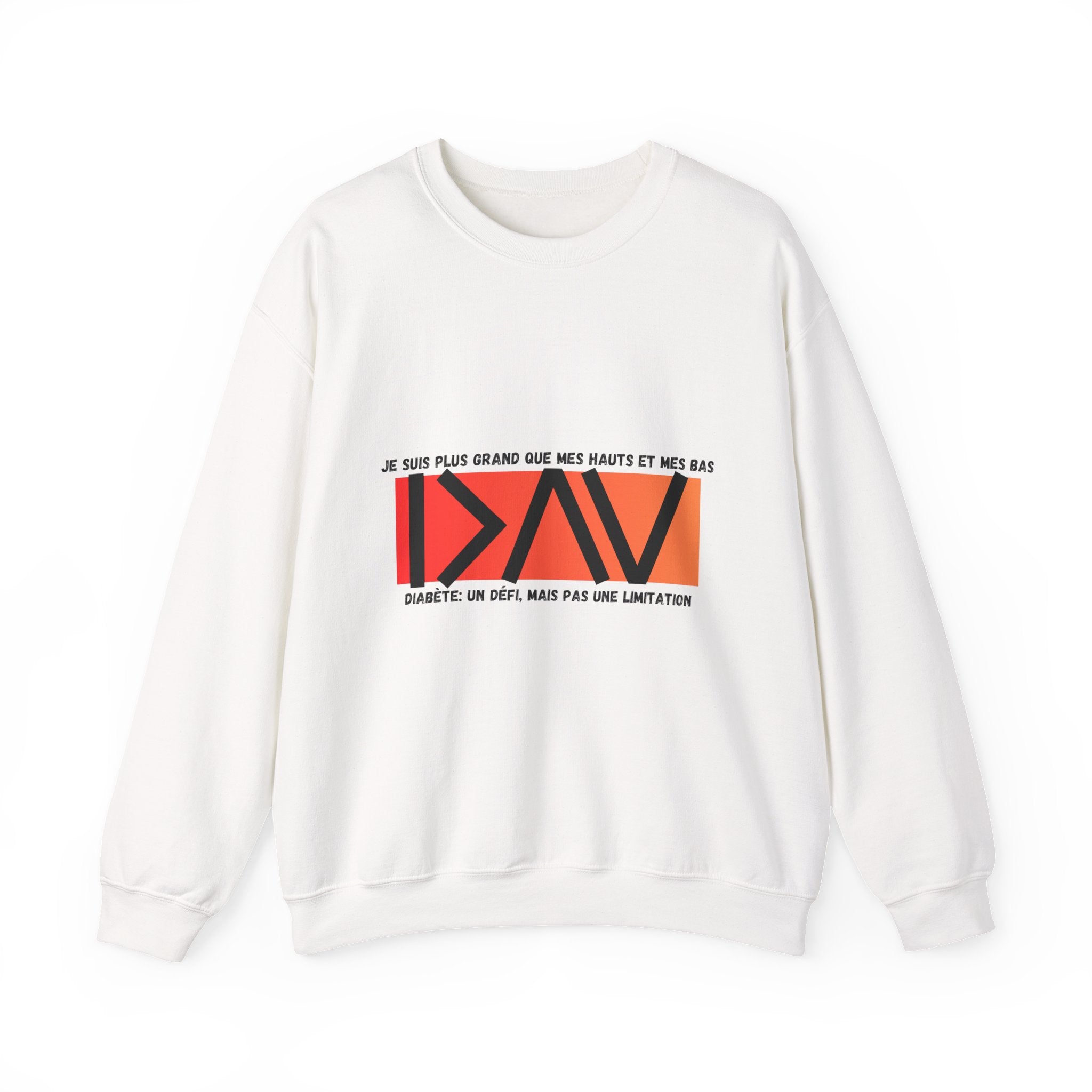 The Diabuddies Store Greater than (French/Orange) - Unisex Sweatshirt Greater than (French/Orange) - Unisex Sweatshirt: Rise above and wrap yourself in strength with the "Greater Than (French/Orange)" Unisex Sweatshirt! Sweatshirts $29.49