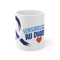 The Diabuddies Store Blue Ribbon & Heart (French) - Mug 11oz Blue Ribbon & Heart (French) - Mug 11oz: Show your support and raise awareness with this meaningful Blue Ribbon & Heart 11oz Mug. A perfect way to honor, remember, or advocate for a cause close