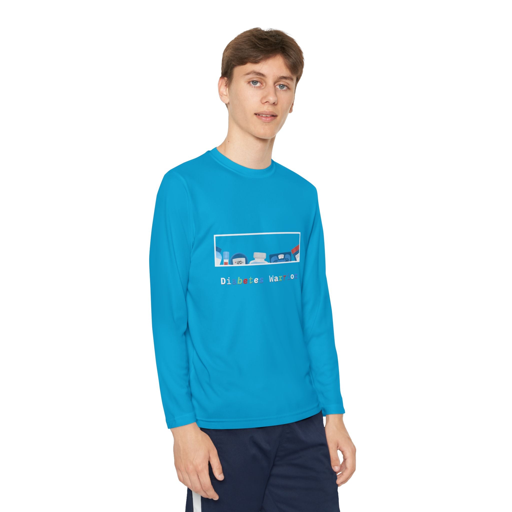 Diabetes Warrior w/supplies - Youth Longsleeve Tee The Diabuddies Store T-Shirts $23.44