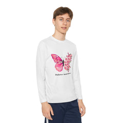Pink Butterfly & Flowers - Longsleeve Youth Tee The Diabuddies Store T-Shirts $23.44
