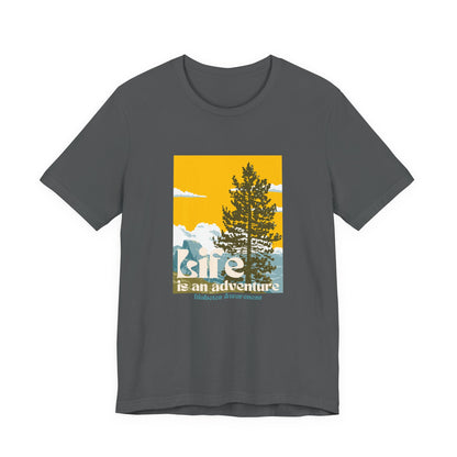 The Diabuddies Store Life is an Adventure, Nature - Unisex Tee Life is an Adventure, Nature - Unisex Tee: Embrace the call of the wild with our "Life is an adventure" Unisex Tee. This shirt is for anyone who finds their soul in the great outdoors, from mo