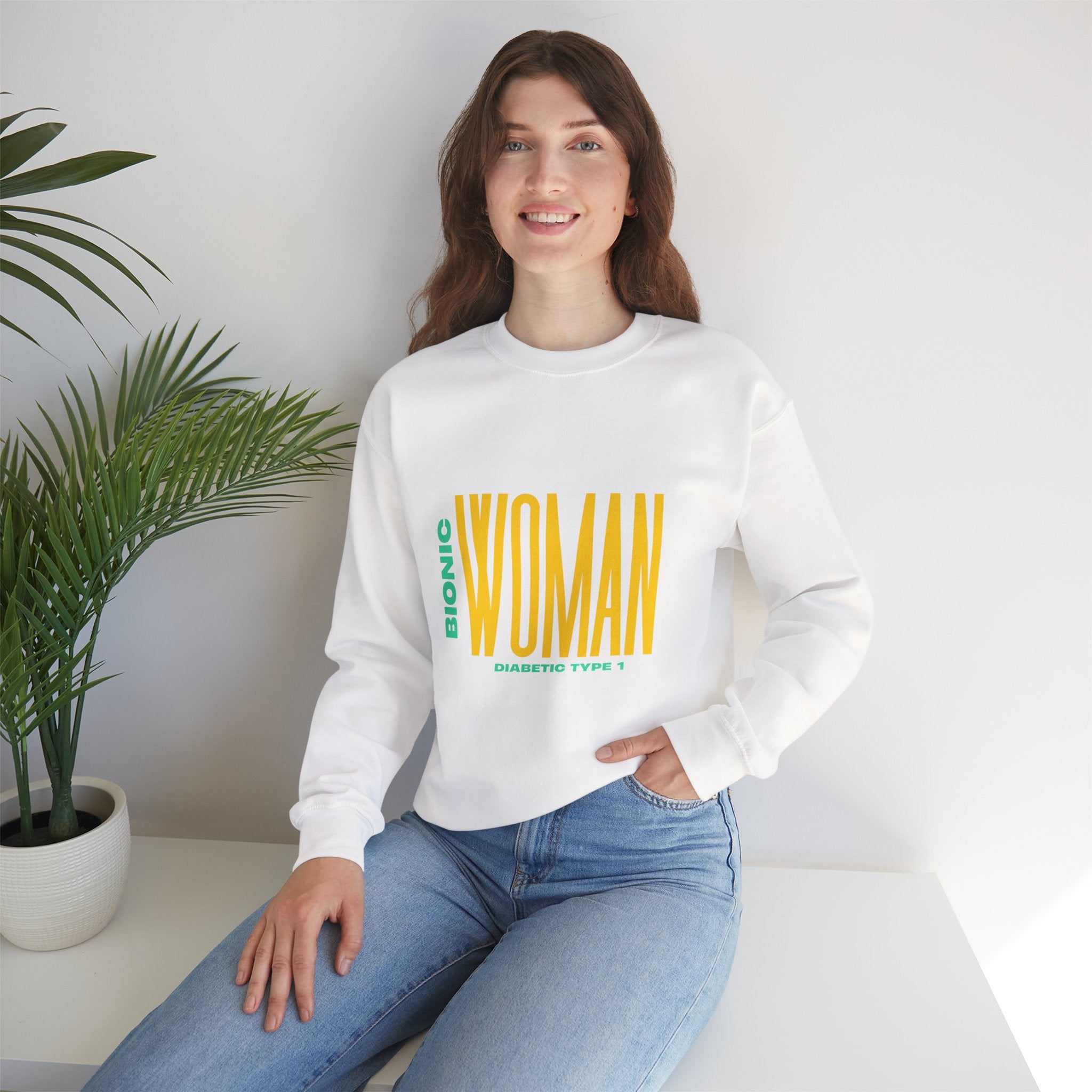 The Diabuddies Store Bionic Woman (Diabetes) - Unisex Sweatshirt Bionic Woman (Diabetes) - Unisex Sweatshirt: Unleash your inner Bionic strength! This Unisex Sweatshirt is a powerful statement of resilience, strength, and modern-day heroism for anyone liv