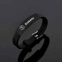 Black Stainless Steel Medical Alert ID Bracelet The Diabuddies Store Uncategorized $11.99