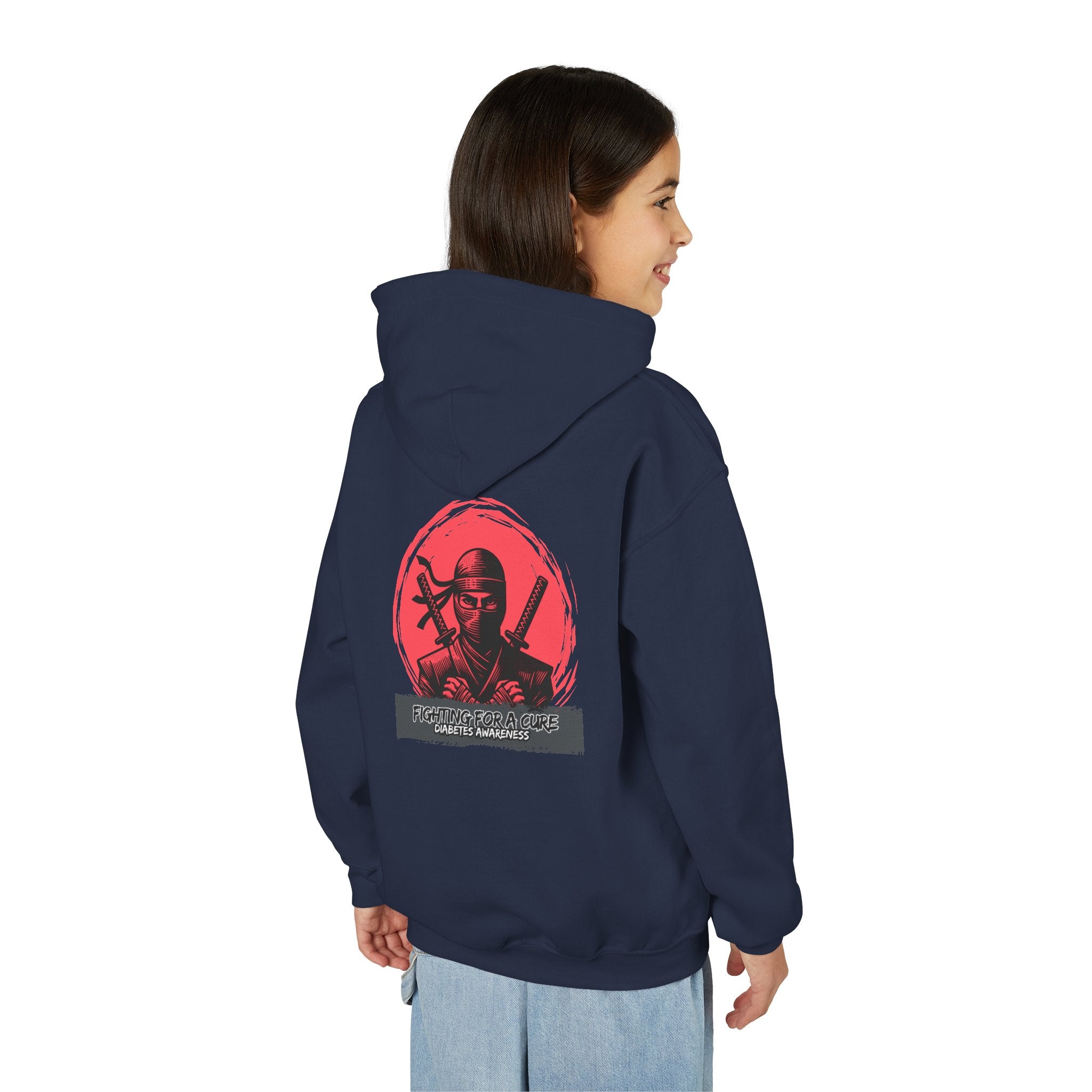 The Diabuddies Store Fighting for a Cure - Youth Hoodie Fighting for a Cure - Youth Hoodie: a youth hoodie for the young warriors of the diabetes community. Soft, comfortable, and a powerful statement of strength. Hoodies Kids clothes Awareness Ribbon,Blu