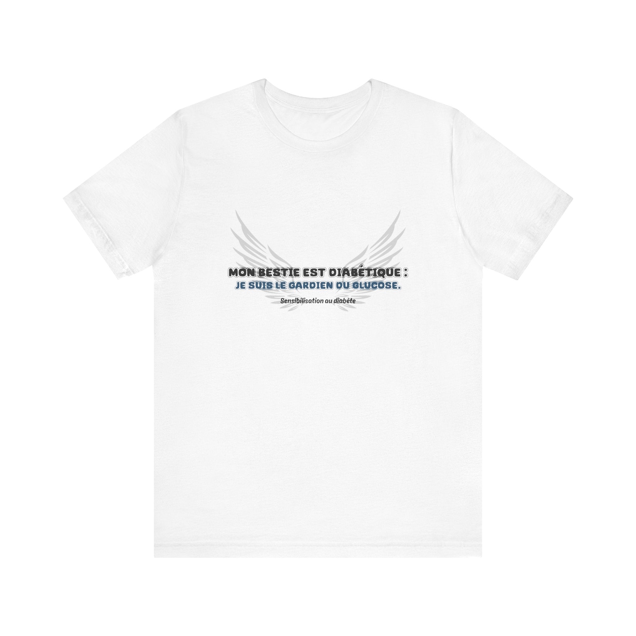 The Diabuddies Store My Bestie is Diabetic (French / Mon Bestie, Guardien) - Unisex Tee My Bestie is Diabetic (French / Mon Bestie, Guardien) - Unisex Tee: Celebrate your vital role! A proud declaration of your commitment and unique connection. T-Shirts $