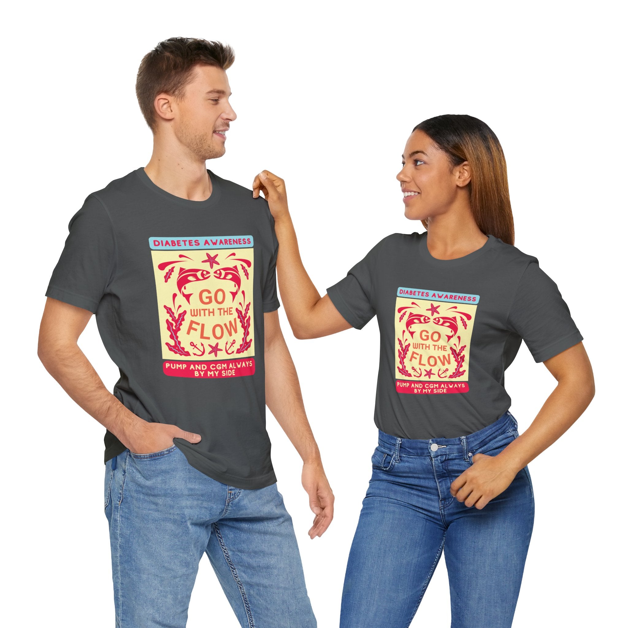 The Diabuddies Store Go with the Flow (Diabetes) - Unisex Tee Go with the Flow (Diabetes) - Unisex Tee: Engineered for those who live with a pump and CGM, this tank ensures your devices are always within reach and comfortably secure, letting you move free