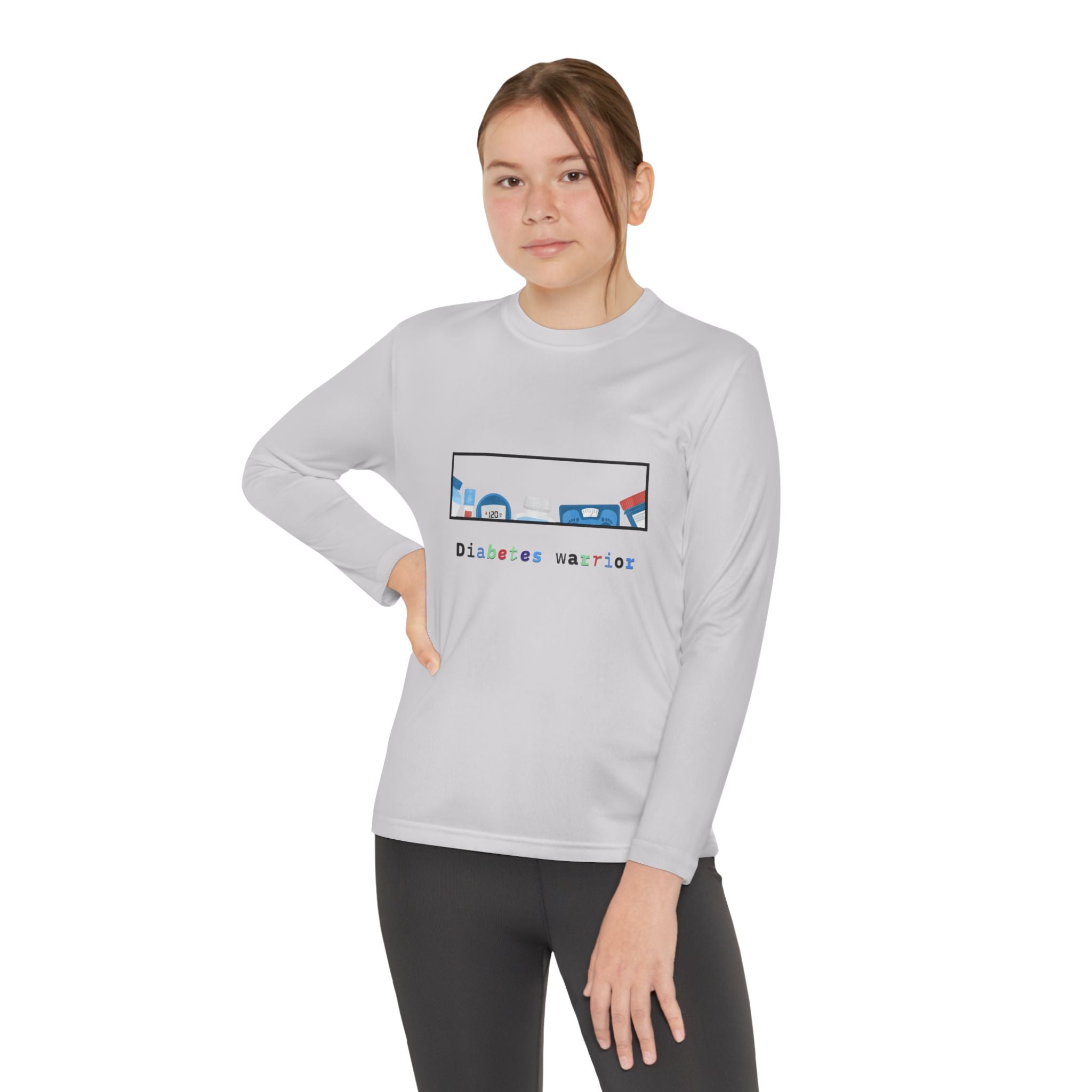 Diabetes Warrior w/supplies - Youth Longsleeve Tee The Diabuddies Store T-Shirts $23.44