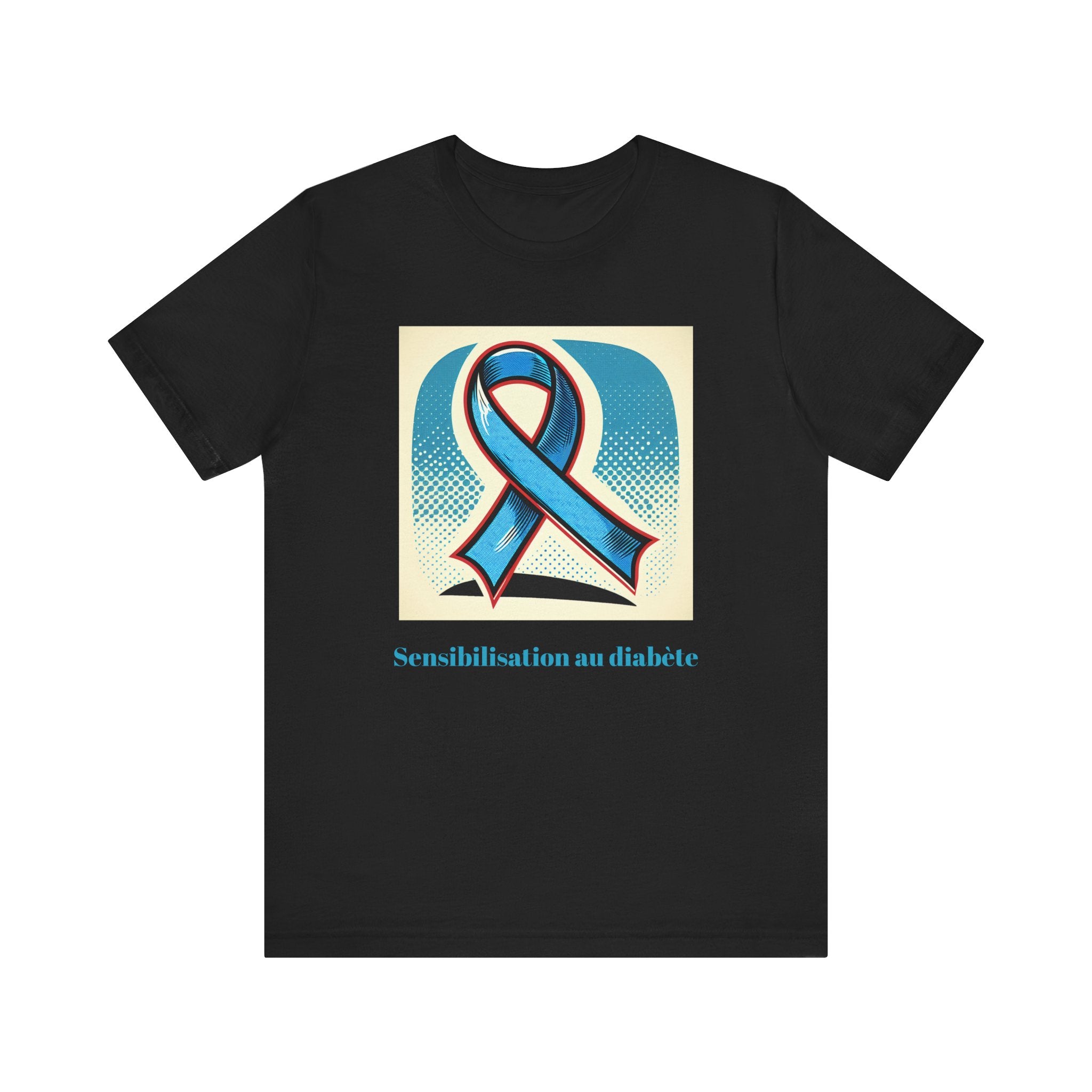 Diabetes Awareness, Blue Ribbon (French) - Unisex Tee The Diabuddies Store T-Shirts $22.50