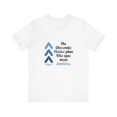 The Diabuddies Store Spiking Faster than my Anxiety (French/Blue) - Unisex Tee Spiking Faster than my Anxiety (French/Blue) - Unisex Tee: Get ready to make a statement without saying a word. Our blue "Spiking Faster Than My Anxiety" French Unisex Tee is f