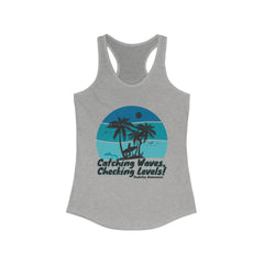 The Diabuddies Store Catching Waves, Checking Levels - Racerback Tank Catching Waves, Checking Levels - Racerback Tank: Ride the flow of life in our "Catching Waves, Checking Levels..." racerback tank. This comfortable and stylish tank is perfect for your