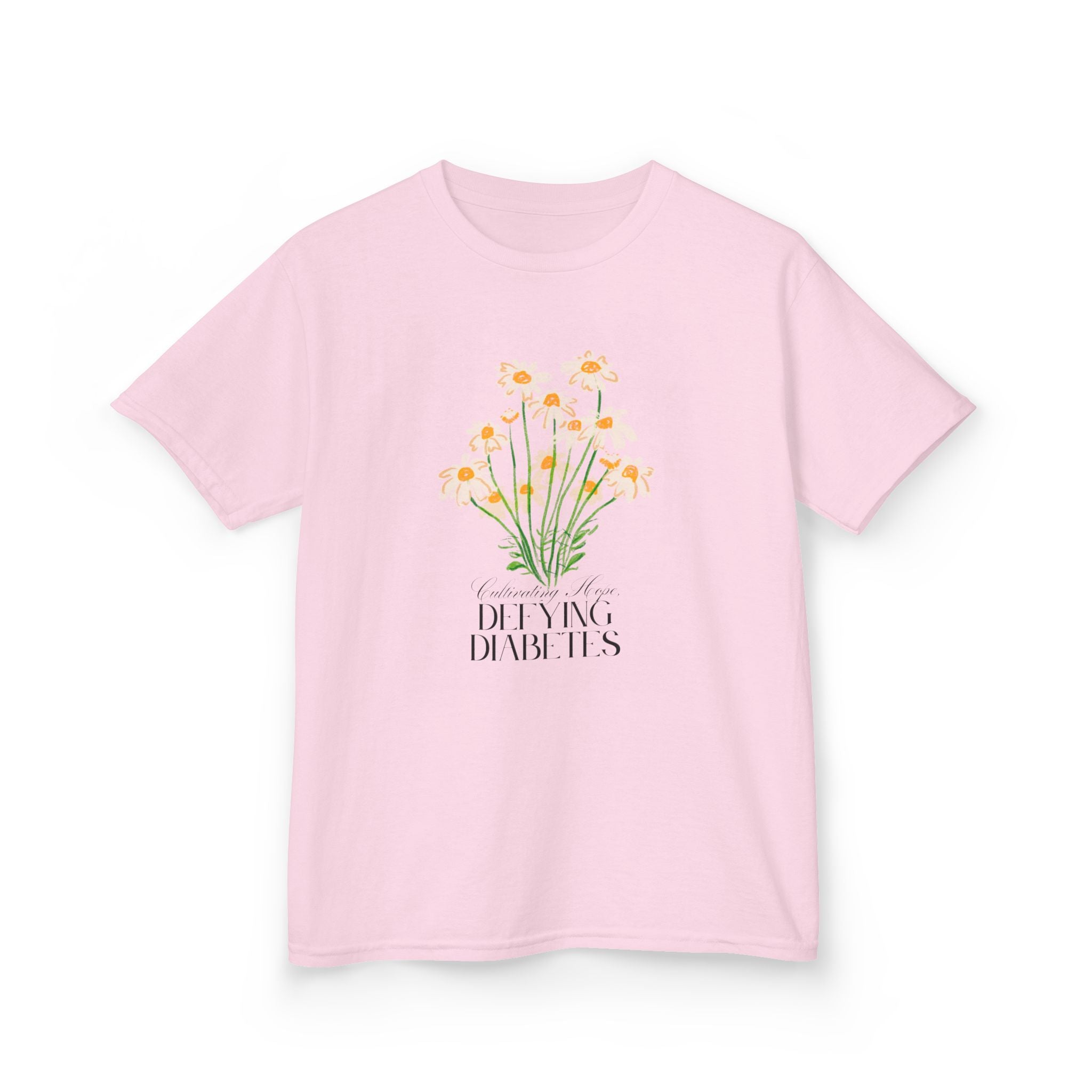 The Diabuddies Store Cultivating Hope, Defying Diabetes - Kids Tee Cultivating Hope, Defying Diabetes - Kids Tee: Wear your message of strength! This tee is a powerful statement of resilience and optimism for kids. T-Shirts $19.22