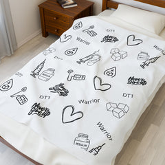 Inspirational Warrior - Velveteen Plush Blanket The Diabuddies Store Blankets $32.52