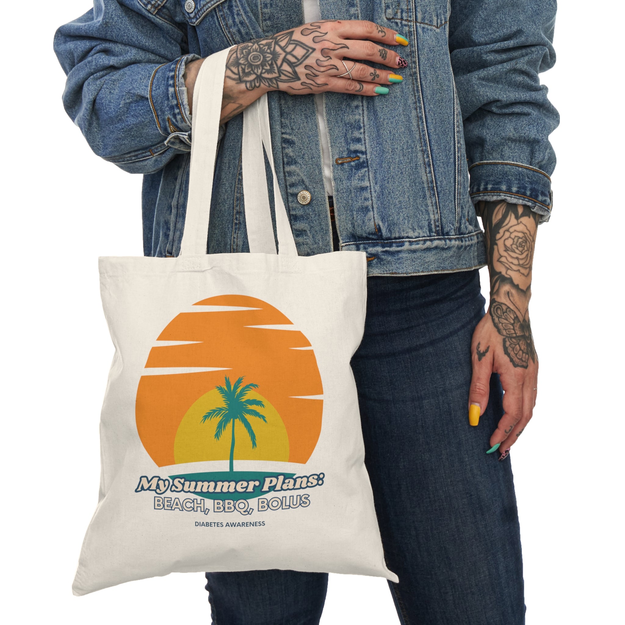 The Diabuddies Store My Summer Plans: Beach, BBQ, Bolus - Tote Bags My Summer Plans: Beach, BBQ, Bolus - Tote Bags: Sunshine, good times, and keeping those blood sugars in check! Our Tote Bag is the perfect companion for anyone balancing summer fun with d