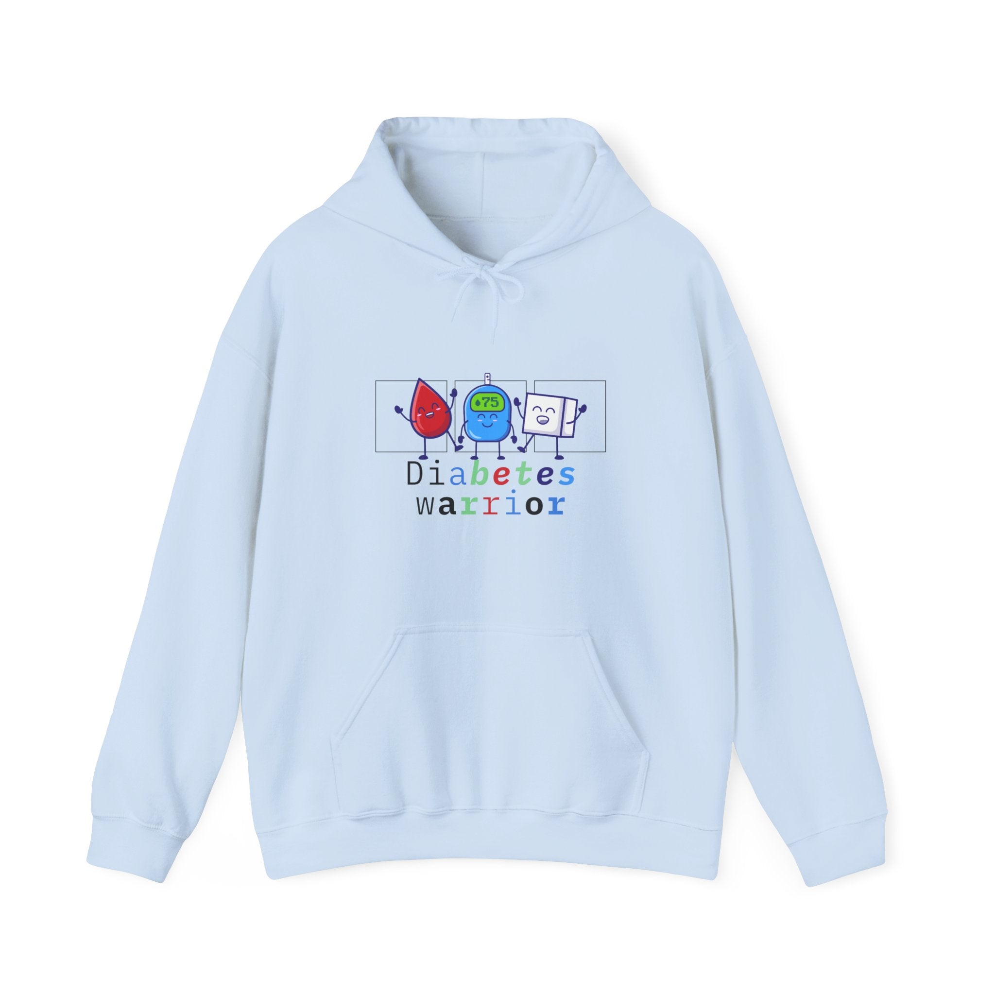 The Diabuddies Store Diabetes Warrior (w/Icons) - Unisex Hoodie Diabetes Warrior (w/Icons) - Unisex Hoodie: Unleash the hero within! This dynamic and cozy "Diabetes Warrior (w/Icons)" Unisex Hoodie celebrates the incredible strength and resilience of thos