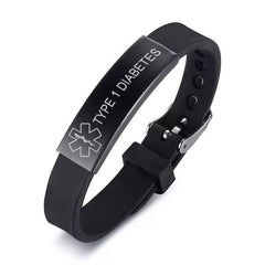 Black Stainless Steel Medical Alert ID Bracelet The Diabuddies Store Uncategorized $11.99