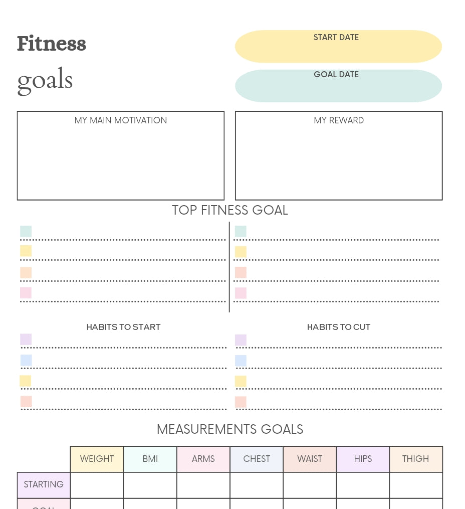 My Fitness Planner (printable) The Diabuddies Store Planners $2.99