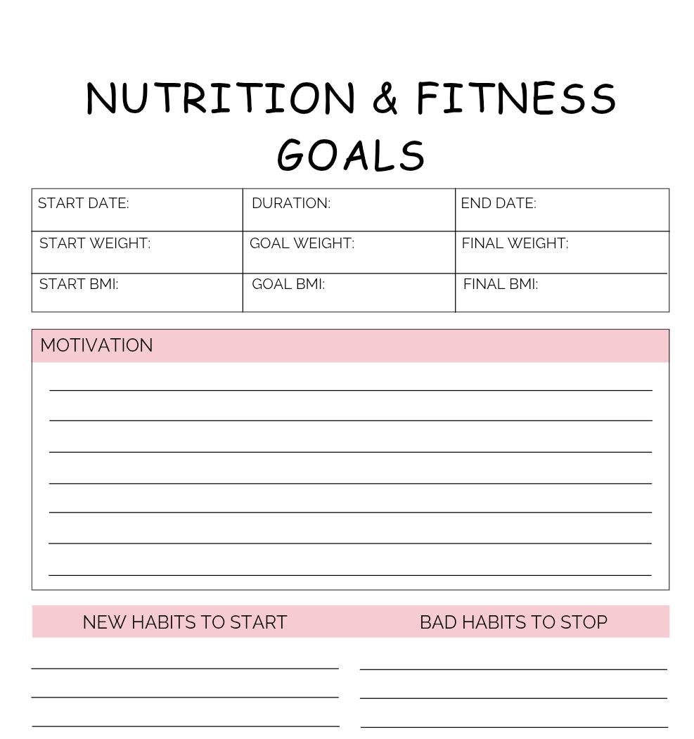 Printable Nutrition & Wellness Planner The Diabuddies Store Planners $2.99