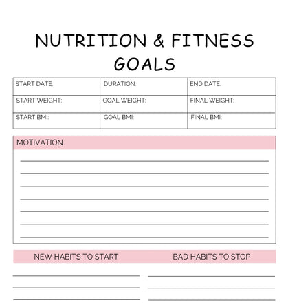 Printable Nutrition & Wellness Planner The Diabuddies Store Planners $2.99
