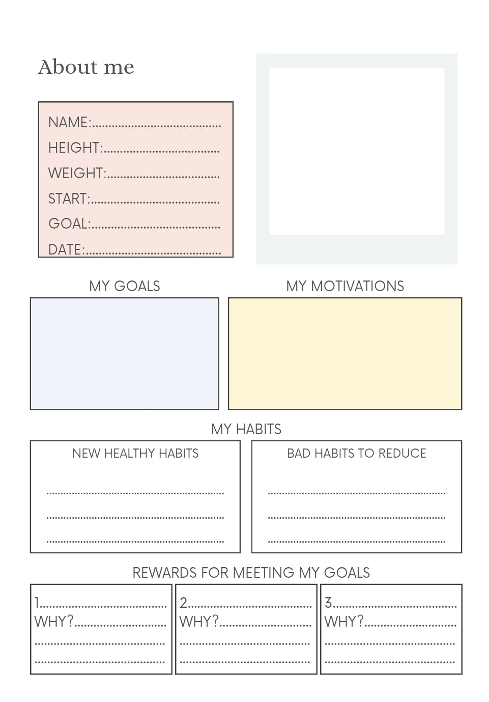 My Fitness Planner (printable) The Diabuddies Store Planners $2.99